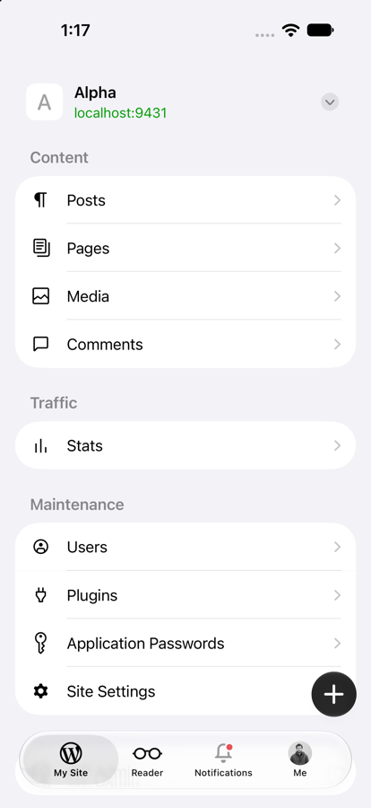 With the suggestion: site menu after showBlogDetails